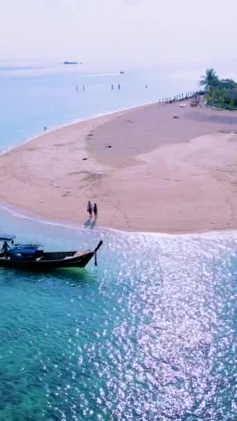 North Point Beach Eine Sandbank Auf Koh Lipe Island Satun — Stockvideo