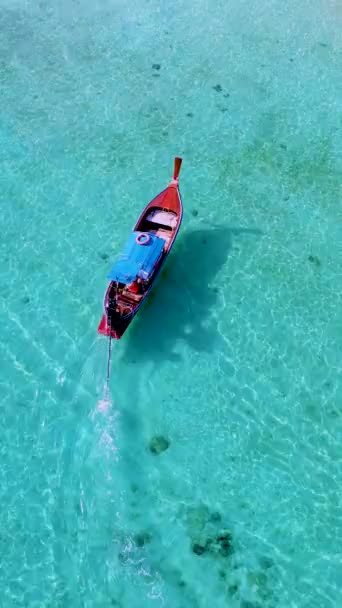 Koh Lipe Island Satun Thailand Med Tropisk Strand Och Turkos — Stockvideo