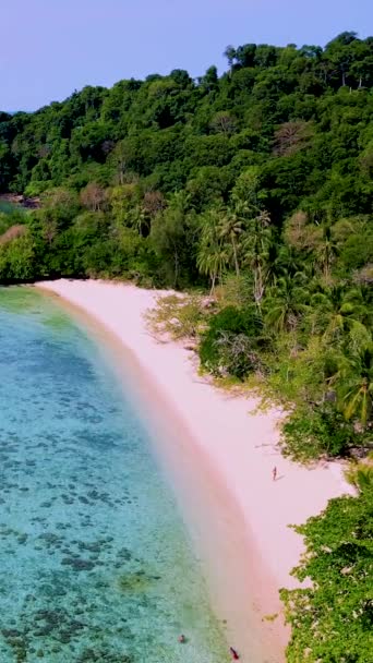Koh Kradan Island Südthailand Und Ein Türkisfarbener Ozean Einem Sonnigen — Stockvideo