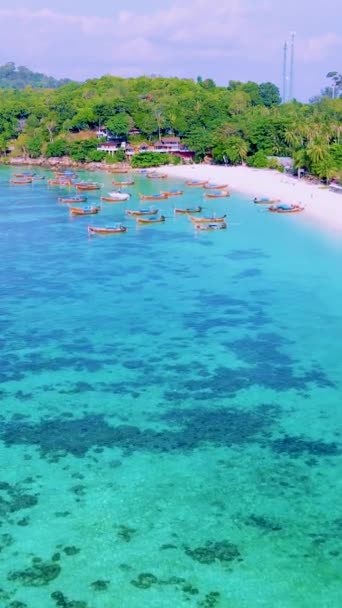 Koh Lipe Island Satun Tajlandia Tropikalnej Plaży Turqouse Kolorowy Ocean — Wideo stockowe