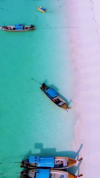Koh Lipe Island Satun Thajsko Tropickou Pláží Turqouse Barevný Oceán — Stock video