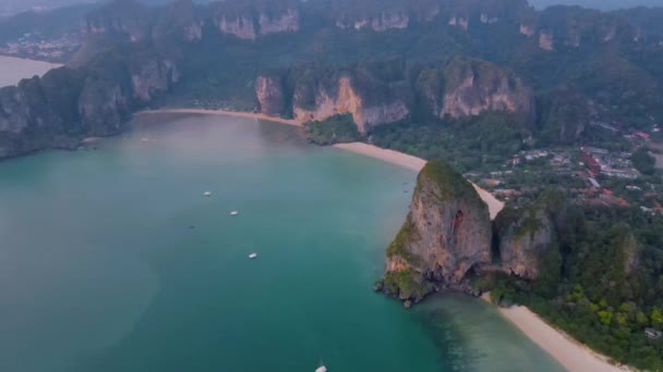 Railay Beach Krabi Thailand Tropical Beach Railay Krabi View Drone — стокове відео