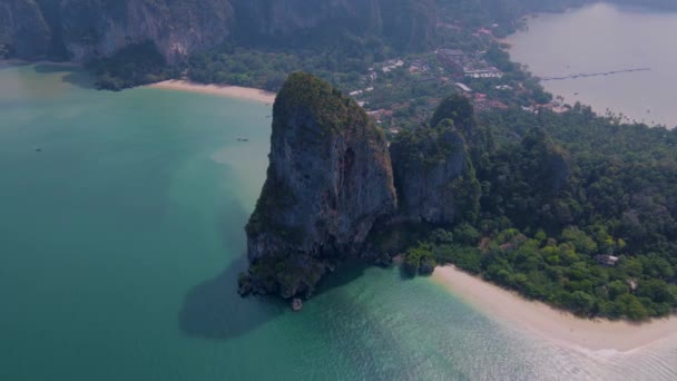 Railay Beach Krabi Thajsko Tropická Pláž Railay Krabi Panoramatický Výhled — Stock video