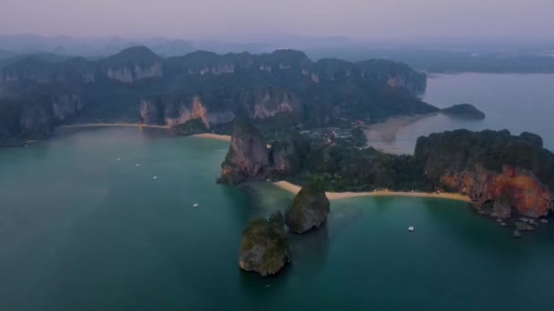 Railay Beach Krabi Tayland Railay Krabi Nin Tropikal Plajı Tayland — Stok video