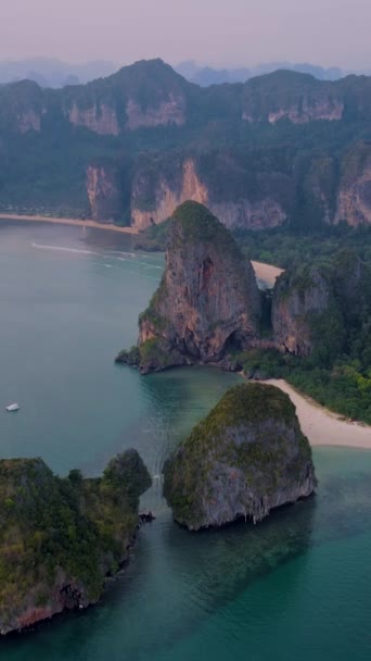 Railay Beach Krabi Thaïlande Plage Tropicale Railay Krabi Vue Depuis — Video