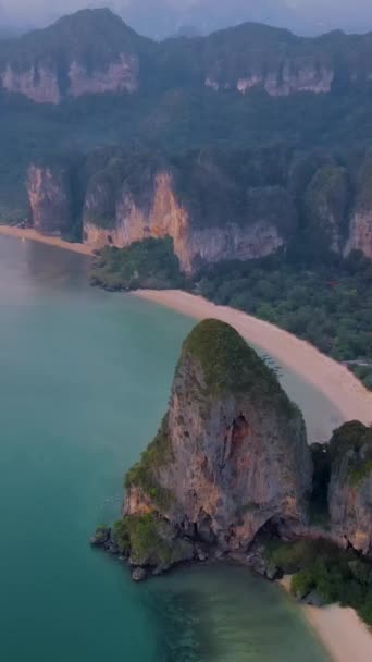 Railay Beach Krabi Tailândia Praia Tropical Railay Krabi — Vídeo de Stock