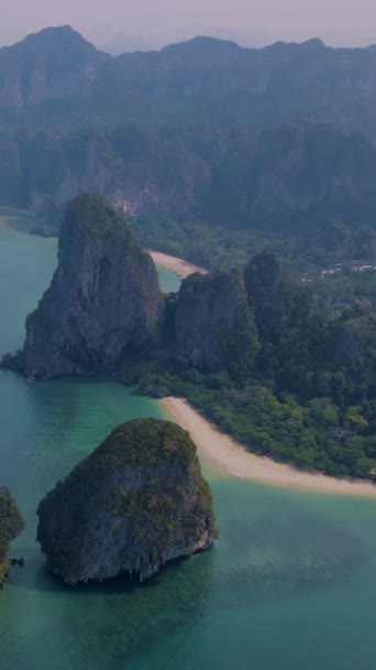 Pantai Railay Krabi Thailand Pantai Tropis Railay Krabi Pemandangan Panoramik — Stok Video