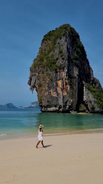 Das Grotto Restaurant Strand Von Railay Beach Krabi Thailand Einem — Stockvideo