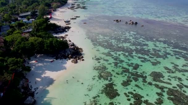 Koh Lipe Thailand Légi Felvétel Egy Drónról Egy Korallzátonynál Koh — Stock videók