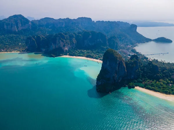 Railay Beach Krabi Thailand Tropical Beach Railay Krabi View Drone — Stock Photo, Image