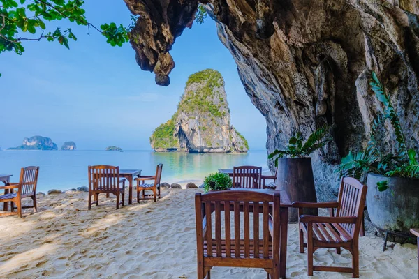 Restaurante Grotto Playa Railay Beach Krabi Tailandia Día Verano — Foto de Stock