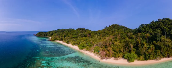 Vista Panorámica Desde Cielo Koh Kradan Isla Tailandia Votado Como — Foto de Stock