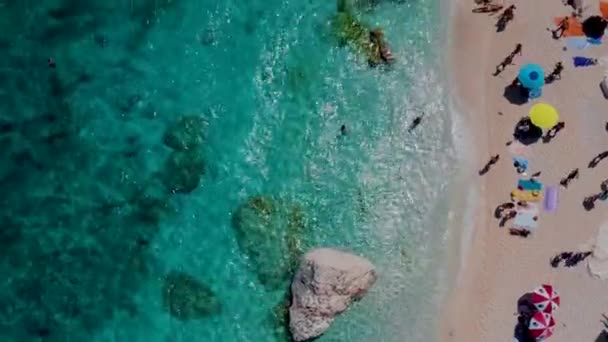 Sandy Beach Blue Sky Called Cala Mariolu Beach Cala Biriola — Stock Video