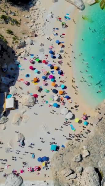 Cala Mariolu Beach Cala Biriola Cala Goloritze Baunei Sardinia Italy — Stock Video