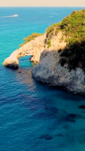 Cala Goloritze Beach Baunei Sardinia Italy Golfo Orosei Cala Gonone — Stock Video