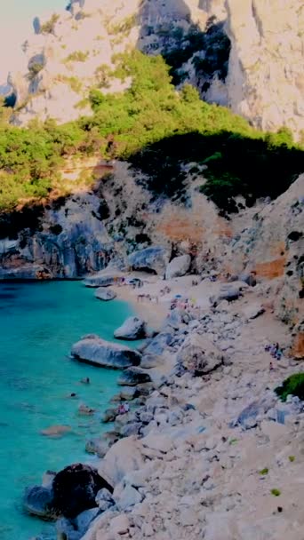 Cala Goloritze Beach Baunei Sardinia Italy Golfo Orosei Cala Gonone — стокове відео