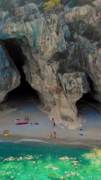 Cala Luna Beach Sardinia Літній День Пляжі Cala Luna Sardinia — стокове відео