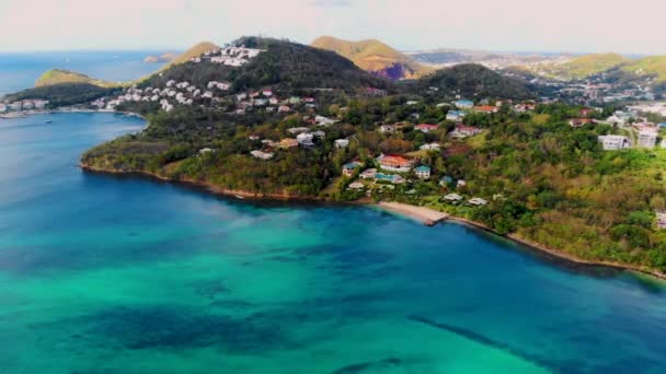Saint Lucia Castries Góry Luksusowych Hoteli Lucia Tropikalnej Wyspie Niebieskim — Wideo stockowe