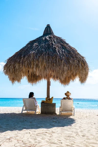 Couple Hommes Femmes Vacances Curaçao Cas Abao Beach Playa Cas — Photo