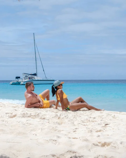 Ostrov Klein Curacao Tropickou Pláží Karibském Ostrově Curacao Karibik Pár — Stock fotografie