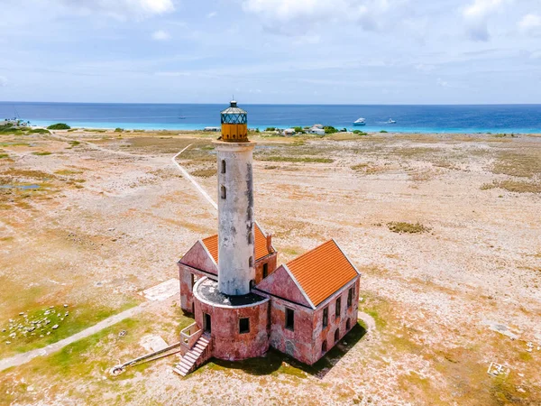 Latarnia Morska Małej Wyspie Nazywa Się Klein Curacao Lub Mały — Zdjęcie stockowe