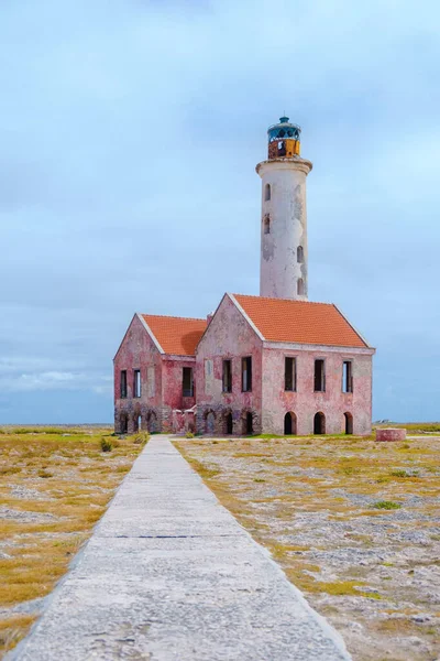 Der Leuchtturm Der Kleinen Insel Heißt Klein Curacao Oder Klein — Stockfoto