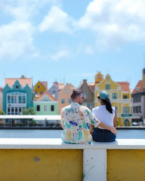 Willemstad Curaçao Edifícios Coloridos Torno Willemstad Punda Otrobanda Casas Multicoloridas — Fotografia de Stock
