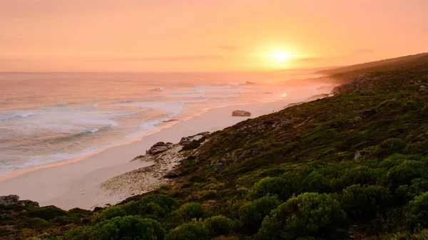Západ Slunce Přírodní Rezervaci Hoop Jižní Afrika Západní Mys Nejkrásnější — Stock fotografie