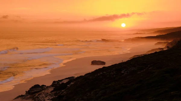 Puesta Sol Reserva Natural Hoop Sudáfrica Western Cape Playa Más —  Fotos de Stock