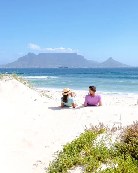Цветение Кейптауна Юар Яркий Летний День Пляж Блуберг Мягким Белым — стоковое фото