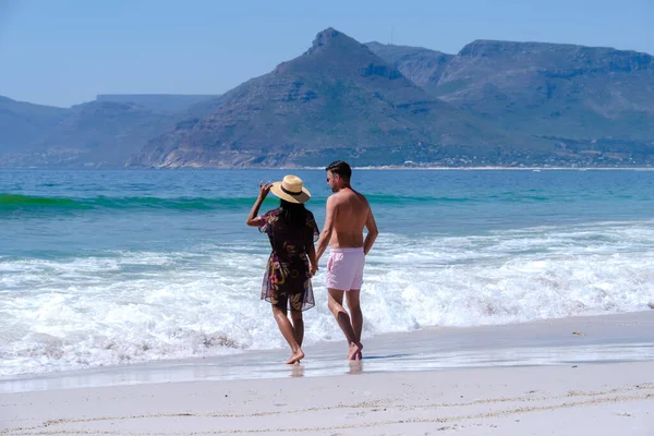 Kommetjie Public Beach Kapstadt Südafrika Weißer Strand Und Blauer Ozean — Stockfoto