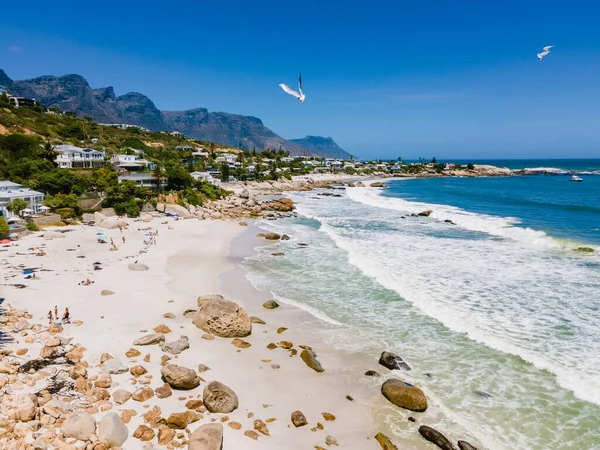 Camps Bay Cape Town Camps Bay Beach Drone Vista Aérea — Fotografia de Stock