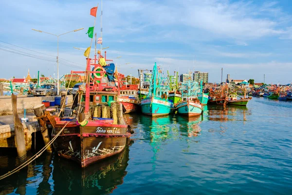Bangsaray Pattaya Thailand Maj 2023 Fiskehamnen Vid Fiskebyn Bangsaray Solnedgången — Stockfoto