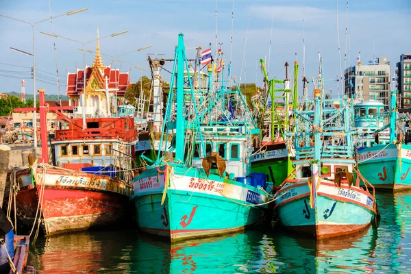 Bangsaray Pattaya Thailand Maj 2023 Fiskehamnen Vid Fiskebyn Bangsaray Solnedgången — Stockfoto