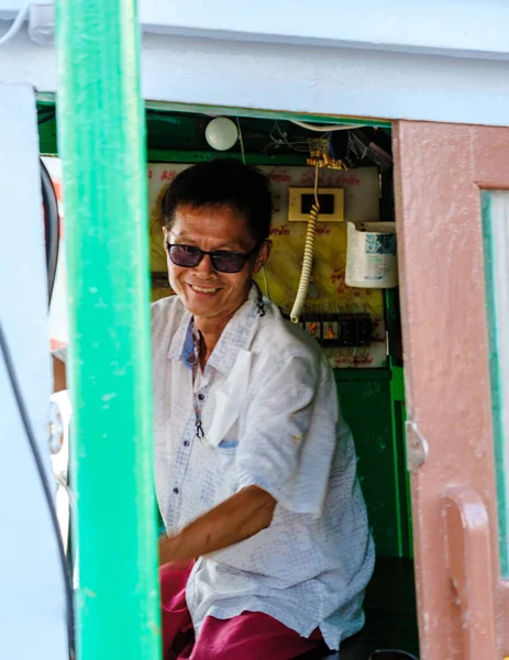 Bangsaray Pattaya Thailand May 2023 Captain Fishing Boat Fishing Harbor — Stock Photo, Image