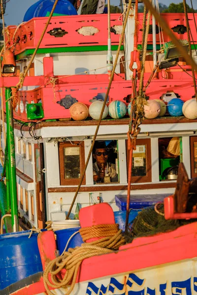 Bangsaray Pattaya Thailand Mai 2023 Der Kapitän Eines Fischerbootes Fischerhafen — Stockfoto