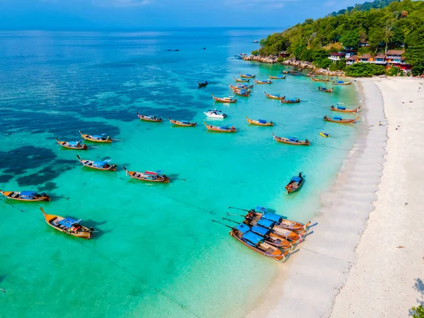 Drone Uitzicht Het Strand Van Koh Lipe Island Thailand Met — Stockfoto