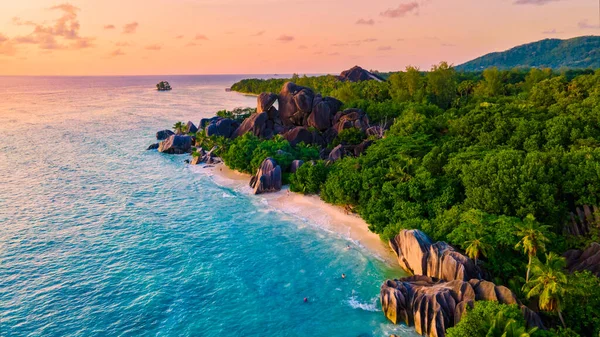 Anse Source Dargent Digue Seychelles Пляж Фалаль Время Роскошного Отдыха — стоковое фото