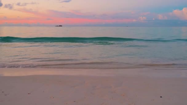 Sonnenuntergang Auf Der Insel Anse Volbert Praslin Auf Den Seychellen — Stockvideo