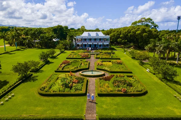 Chateau Bel Ombre Mauritius Old Castle Tropical Garden Mauritius Couple — Stock Photo, Image