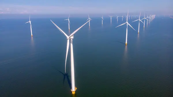 Offshore Windmill Farm Ocean Westermeerwind Park Windmills Isolated Sea Beautiful — Stock Photo, Image