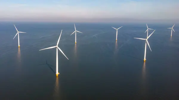Wind Turbine Aerial View Drone View Windpark Westermeerdijk Windmill Farm — Stock Photo, Image