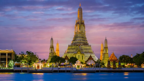 Wat Arun Temple Bangkok Podczas Zachodu Słońca Tajlandii Chao Praya — Zdjęcie stockowe