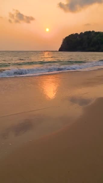 Pôr Sol Praia Ilha Tropical Koh Lanta Krabi Tailândia Noite — Vídeo de Stock