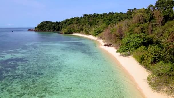Koh Kradan Island Trang Thajsku Letecký Drone Pohled Tropickou Pláž — Stock video