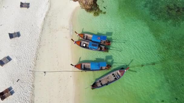 Koh Lipe Island Zuid Thailand Met Turqouse Gekleurde Oceaan Wit — Stockvideo