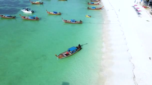 Koh Lipe Island Νότια Ταϊλάνδη Turqouse Χρωματιστό Ωκεανό Και Λευκή — Αρχείο Βίντεο