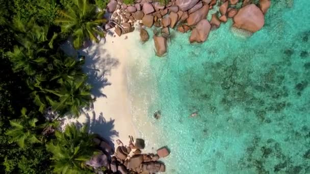 Anse Lazio Praslin Seyşeller Seyşeller Lüks Bir Tatil Sırasında Tropik — Stok video