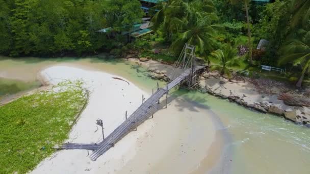Drewniany Most Wyspie Koh Kood Tajlandia Widok Lotu Ptaka Trat — Wideo stockowe