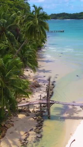 Koh Kood Island Tajlandia Trat Widok Lotu Ptaka Tropikalnej Plaży — Wideo stockowe